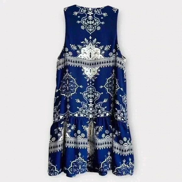 NWOT  Lovers + Friends Temple Scarf Print Lace-Up Boho Chic Mini Dress – Size XS - Picture 3 of 14